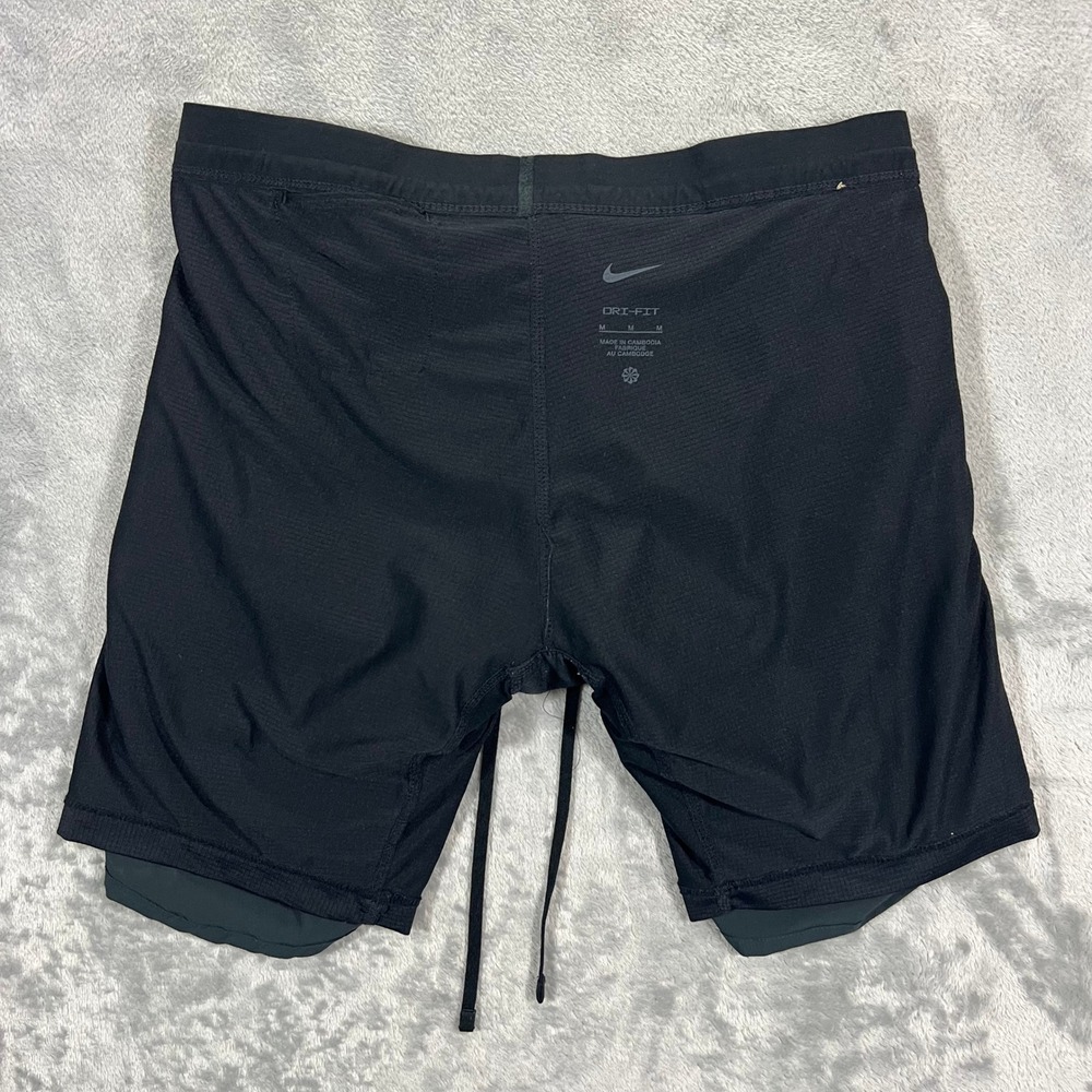 Nike Stride 7" 2 in 1 Running Shorts Mens Medium Black Dri-FIT DM4759 Training - Picture 14 of 16